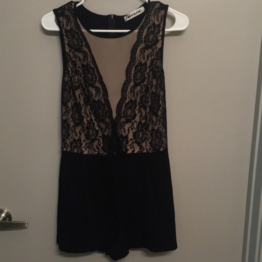 Mystic Black Lace and Mesh Romper